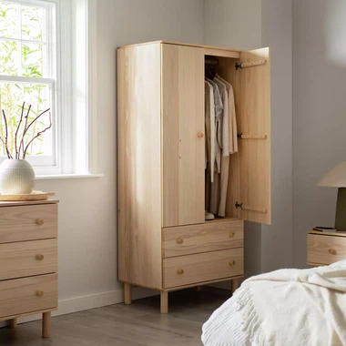 Drewno z litego drewna 2 szuflady 2 szuflady