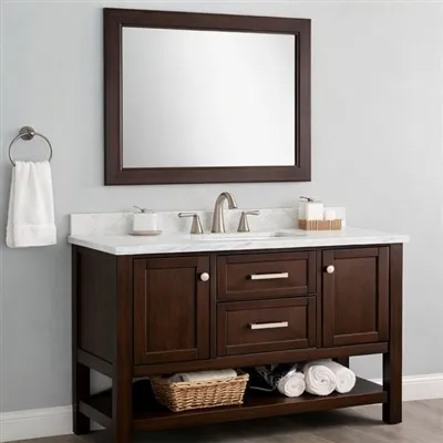 Szafka łazienkowa z ciemnego orzecha